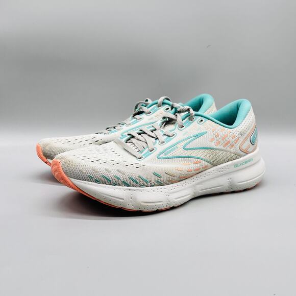 Brooks Shoes Womens 9 Gray Teal Glycerin 20 Running Cushion Athletic Sneakers - Picture 3 of 11